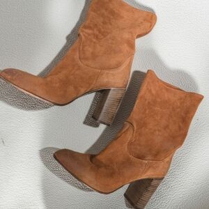 Free People Brown Suede Heeled Boots